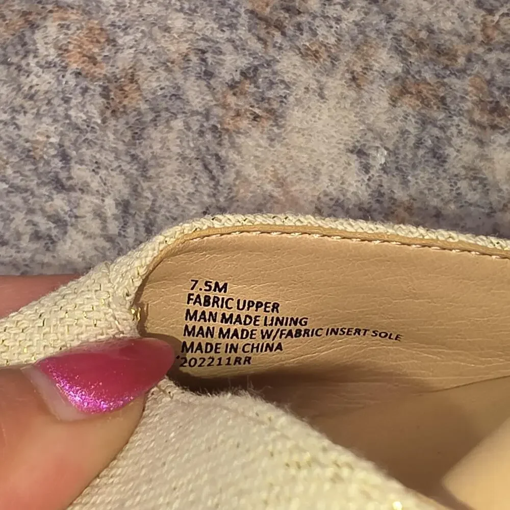 Alex Marie Shoes Womens Size 7.5 Beige Espadrille Wedge Sandals Ankle Strap Boho